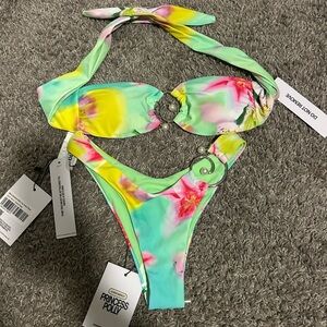 Able Green Floral Bikini Set